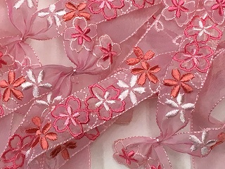 雛人形　肩帯　刺繍　花　桜