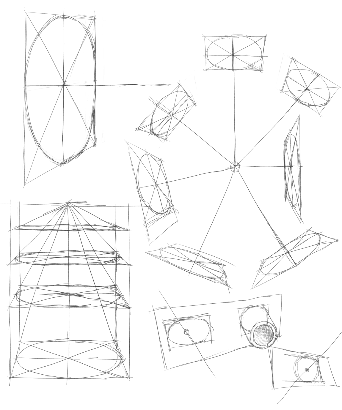 絵が上手くなるために色々な物を描くためのブログ スコット ロバートソンのhow To Draw その４１ 第５章 楕円と回転 その９ 楕円の平面への配置