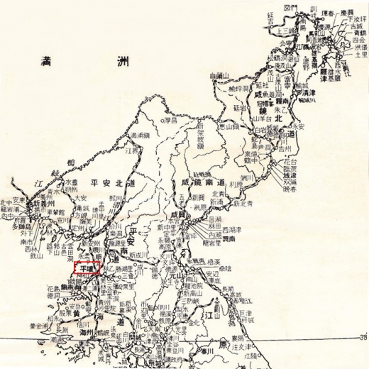 北朝鮮地図5平壌